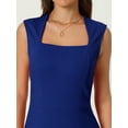 thumbnail image 4 of DARING DIVA Pencil Sleeveless Square Neck Bodycon Dress S Royal Blue, 4 of 6