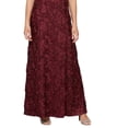 thumbnail image 3 of Alex Evenings Women's Rosette Lace A Line Gown Purple Size 16 Petite, 3 of 3