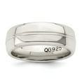 thumbnail image 1 of Solid 925 Sterling Silver 7mm Unique Wedding Band Ring Size 9, 1 of 5