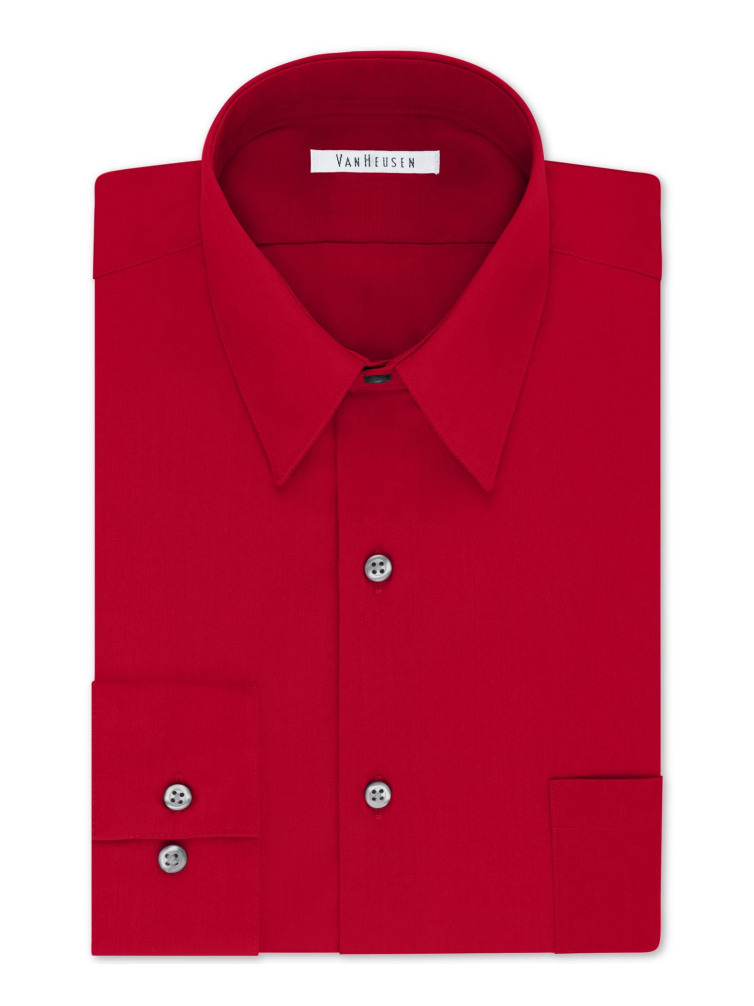 VAN HEUSEN Mens Red Collared Classic 