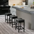 thumbnail image 4 of GlasFlength Counter Height Bar Stools Set of 2, Modern Nail-Head Design Leather Barstools for Kitchen Island, Kitchenstools w/ Thick Saddle Seats, Easy Assembly, Black, 4 of 5