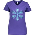 thumbnail image 3 of Inktastic Icy Blue Winter Snowflake Women's V-Neck T-Shirt, 3 of 5