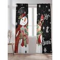 thumbnail image 4 of Semi Sheer Window Curtains 96 Inches Long, Black Christmas Snowman Rod Pocket Voile Silky Chiffon Curtain Treatment Drapes for Kitchen, Living Room, Xmas Botanical Birds Snowflake 52"x96", 2 Panels, 4 of 9