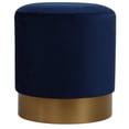 thumbnail image 4 of Cortesi Home Sheppe Cylindrical Ottoman, 18", Blue Velvet With Gold Base, 4 of 4
