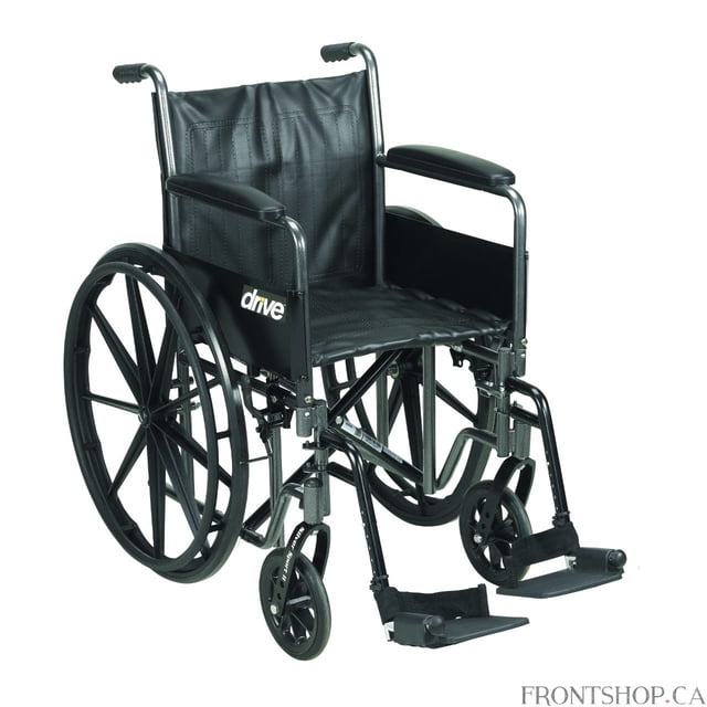 Fauteuil Roulant Sport Silver 2, Accoudoirs Complets Détachables, Repose-Pieds à Bascule, Siège de 20 Pouces -