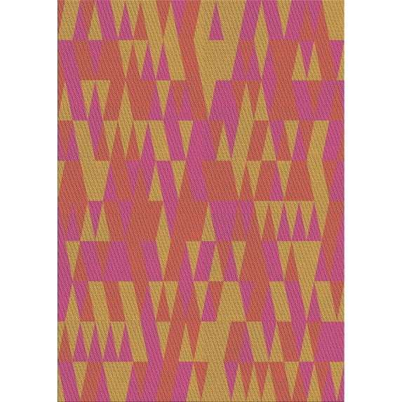 Ahgly Company Machine Washable Indoor Rectangle Transitional Mango Orange Area Rugs, 5' x 7'