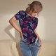 thumbnail image 3 of Fotbe Purple Butterfly Body de Mujer con Cuello Redondo y Mangas Cortas, Sin Mangas Ajustado, Suave, Cómodo y Básico-Medium, 3 of 7