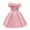201#Pink, variant on Toddler Girls Solid Color Temperament Bowknot Off Shoulder Pleated Skirt Birthday Party Gown Long Dresses Fashion Skirt Casual Summer Dresses For Girl 2024