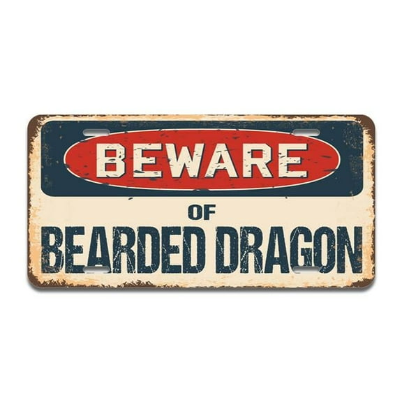 SignMission A-LP-04-240 Beware of Bearded Dragon Aluminum License Plate