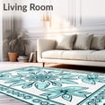thumbnail image 2 of ODIKA 8'x10' Machine Washable Non-Slip Area Rug, Zen Garden Lotus Blossom with Peaceful Water Lily Reflections High Traffic Rug with Pad, Blue, 544150, 2 of 8