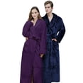 thumbnail image 2 of Elowel Pajamas Bathrobe for Men and Women Hooded Bath Robe Unisex XL Purple, 2 of 8
