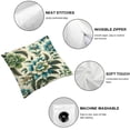 thumbnail image 4 of PIKWEEK Chinoiserie Pillow Cover 20x20'' Set of 2Teal Flower Navy Blue Throw PillowCovers Floral Outdoor Farmhouse Pillowscase Linen Square Cushion Covers for Sofa Couch Bedroom Living Room Decoration, 4 of 6