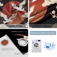 thumbnail image 4 of Japanese Style Blackout Curtains for Bedroom/Living Room, Thermal Insulated Kitchen Curtains, Modern Cranes Cherry Flower Wave Red Brown Grommet Darkening Window Treatment Drapes 52"x72"x2, 4 of 8