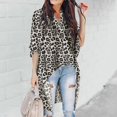 thumbnail image 2 of Blusa informal con estampado de leopardo y manga de murciélago irregular con cuello en V para mujer Fridja gope2056, 2 of 9