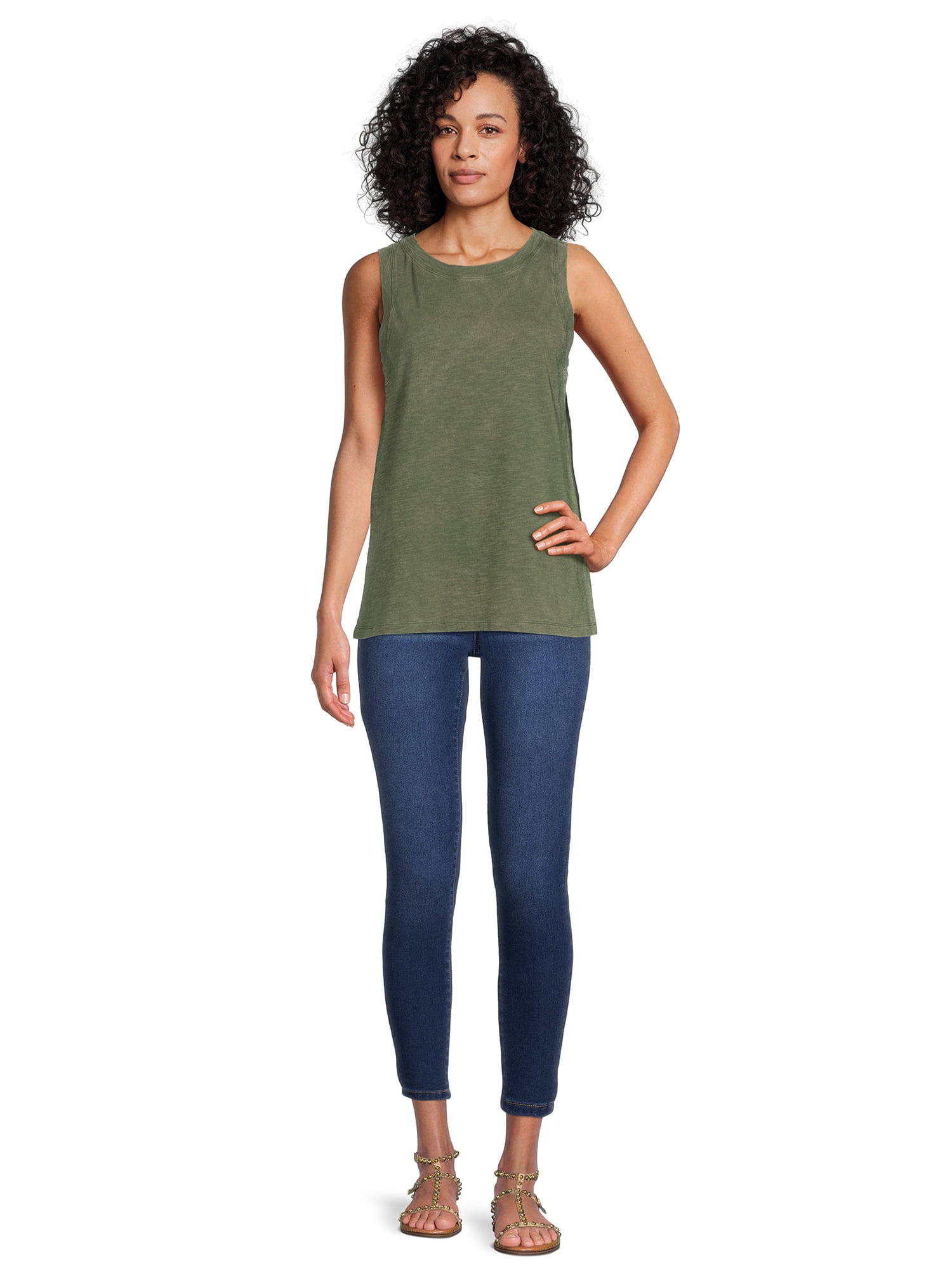Time and Tru Women's Mineral Wash Tank Top, Sizes XS-XXXL