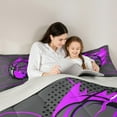 thumbnail image 5 of Manfei Boys Basketball Full Size Comforter Sets,Sport Theme Bedding Comforter Set,Purple Gray Bedding Sets For Teens,Super Cozy Room Decor Reversible,3pcs, 5 of 8