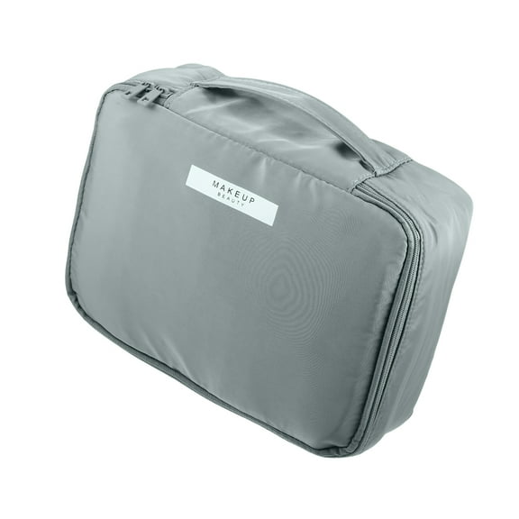 Unique Bargains Floral Makeup Bag Zipper Flower Cosmetic Pouch Gray