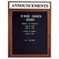 thumbnail image 1 of Aarco Products WDC3630H 1-Door Enclosed Changeable Letter Board with Header - Walnut, 1 of 1