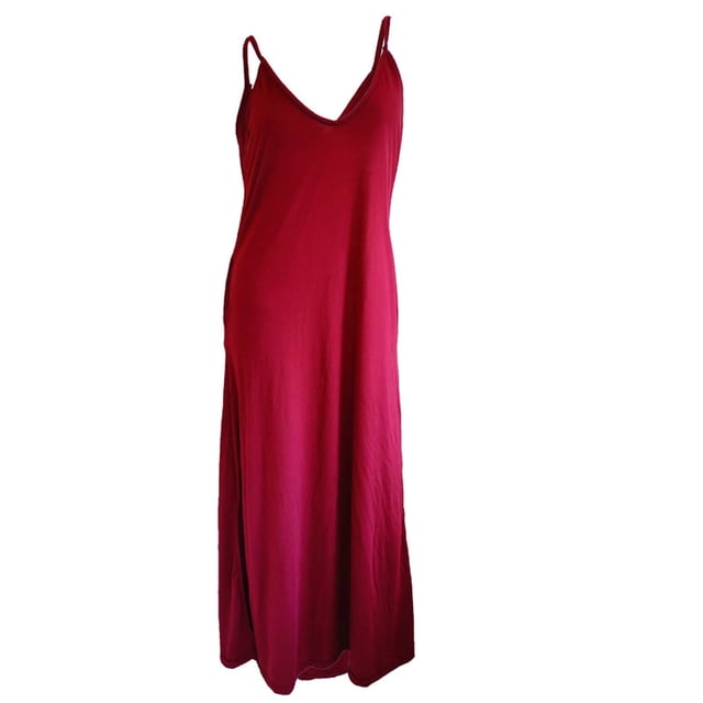 Gspmoly Robes d'Été pour Femmes, Mode Féminine Décontractée Couleur Cordon Sans Manches Col en V Robe avec Poches Robes de Soirée pour Femmes Liquidation