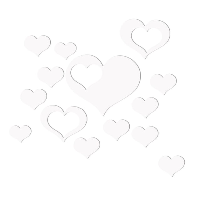 Bewildely 16 unids/set amor corazón espejo pegatina acrílico 3D espejo papel tapiz DIY extraíble pegatinas de pared de salón Decoración del hogar