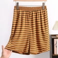 thumbnail image 2 of Lenpel Women's Plus Size Pajama Shorts Striped Elastic Waist Soft Comfy Lounge Sleep Shorts Cozy Pj Bottoms with Pockets, 2 of 7