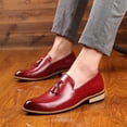 thumbnail image 3 of Mepaouo Mens Hands Free Oxford Shoes Business Slip on Wingtip Derby Sneakers Tassel Leather Loafers, 3 of 8