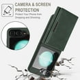 thumbnail image 3 of ELEHOLD Case for Samsung Galaxy Z Flip 6, Magnetic Leather Wallet Phone Case with Card Slots & Kickstand,Green, 3 of 11