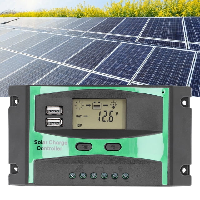 Controlador de Energía Solar, Regulador de Control de PWM Controlador de Carga Solar Controlador de Descarga Solar 12-24V 30A para Comercio