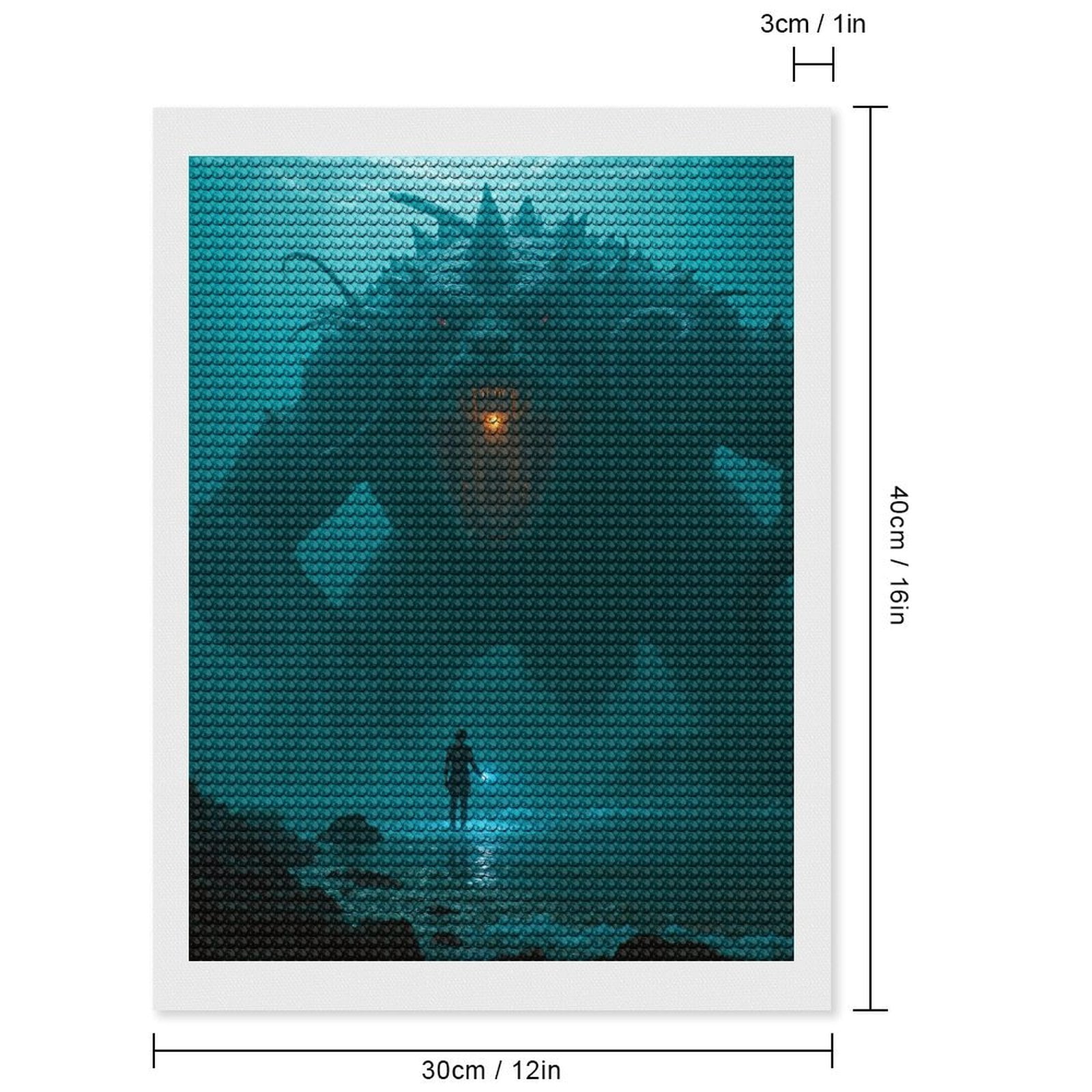 Diamond Art Kits for Adults, Giant Sea Monster Encounter 5D Diamond Painting Kits for Adults Beginners, DIY Full Drill Diamond Painting, Gem Art and Crafts 12x16