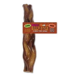 6 Inch Braided Bully Stick With Scoochie Cigar Band/UPC