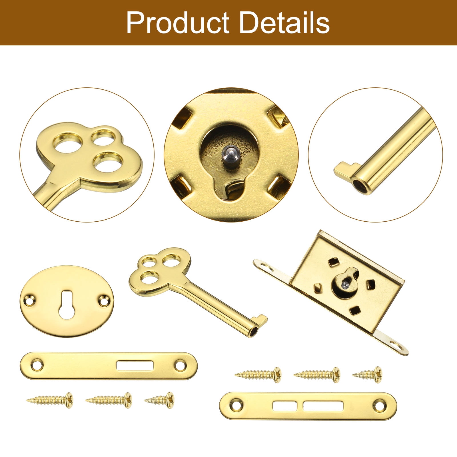 Unique Bargains Vintage Full Mortise Mini Locks Bronze