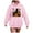 Pink, variant on Towmus Women's Sweatshirt Graphic Hoodies Drawstring Hoodie Women Casual Long Sleeve Loose Pullover Tops With Pocket