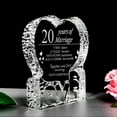 thumbnail image 4 of Customized Engraved Heart-Shaped Crystal , 20 Year 20th Anniversary Wedding Gifts for Couples Wife Husband, 4 of 6