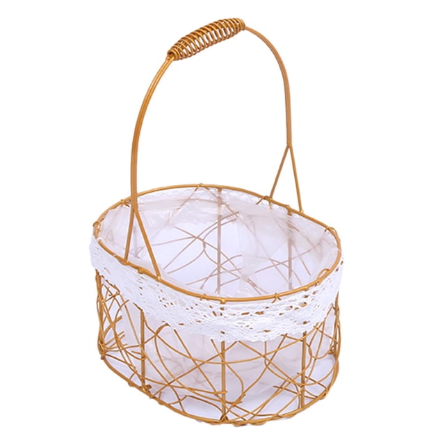 Cesta de regalo de boda con asa, cesta de pétalos para picnic, dormitorio, despedida de soltera 16cmx22cmx29.5cm