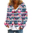 thumbnail image 2 of Cárdigan informal con estampado navideño para mujer, chaqueta con botones, blusa de poliéster, 2 of 5