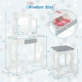 thumbnail image 2 of OLAKIDS Kids Vanity, 2 in 1 Princess Makeup Desk and Stool Set with Tri-Folding Detachable Mirror 10 Accessories and a Storage Drawer, Wooden Dressing Table, Pretend Play Vanity Set for Toddler Girls, 2 of 8