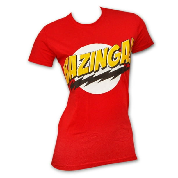 hel Leegte herinneringen Big Bang Theory Bazinga Red Juniors Graphic T Shirt-Small - Walmart.com