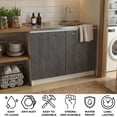 thumbnail image 3 of TUHOME Napoles 39" Utility Sink with Cabinet, Stainless Steel Laundry Sink, 3 of 8