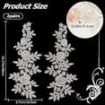 thumbnail image 3 of 4Pcs Embroidery Lace Appliques Flower Embroidered Patch Gold Metallic Edge Floral Lace Fabric Sew on Appliques, 3 of 9