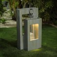 thumbnail image 2 of LuxenHome Patina Stone Gray Cement Double Column Outdoor Fountain with LED Lights, 2 of 9