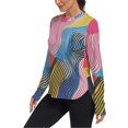 thumbnail image 2 of FORMRS Womens Long Sleeve Shirts UPF 50+ Sun Protection Quick Dry Fishing Hiking Tops, Size S-2XL, Stripes Pattern, 2 of 8