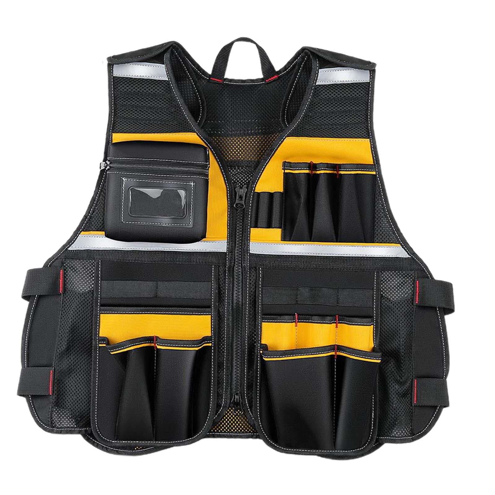 Reflective Safety Tool Vest with Multi Pockets, Heavy Duty