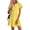 Yellow, variant on Womens Summer Short Dress V Neck Short Sleeve A Line Wear To Work Hollow Out Lace Ruffle Cute Casual Beach Party Dresses