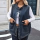 thumbnail image 4 of Chaleco Vaquero Extragrande para Mujer, Chaleco Vaquero de Longitud Media, Chaqueta Sin Mangas. Azul S, 4 of 10