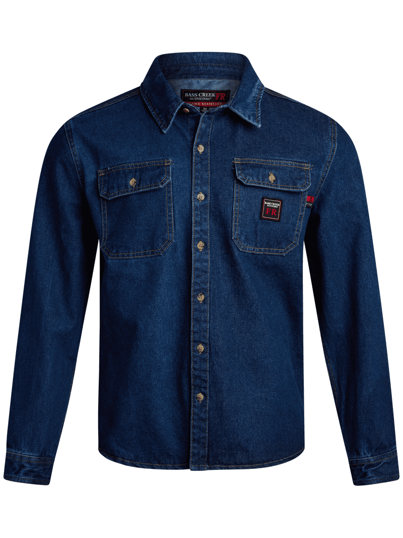Bass Creek Outfitters men's FR Denim Work Shirt - 11 cal/cm2
