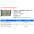 thumbnail image 2 of Radiator - Compatible with 2009 - 2011 Chevy Aveo 2010, 2 of 2