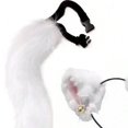 thumbnail image 2 of Conjunto de orejas y cola de gato, accesorios para disfraces de cosplay para actuaciones en el escenario y carnaval. Blanco, 2 of 4