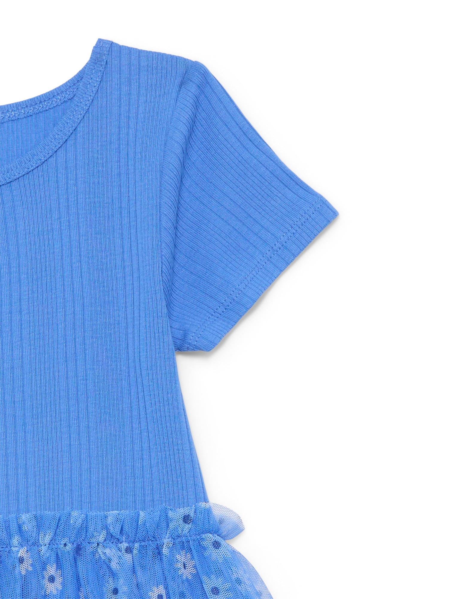 Wonder Nation Girls Tutu Dress with Short Sleeves, Sizes 4-18 & Plus