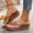 Brown, variant on Womens Platform Flip Flops- Thong Open Toe Slides Flat Sandals Metal Chain Brown Size 8.5