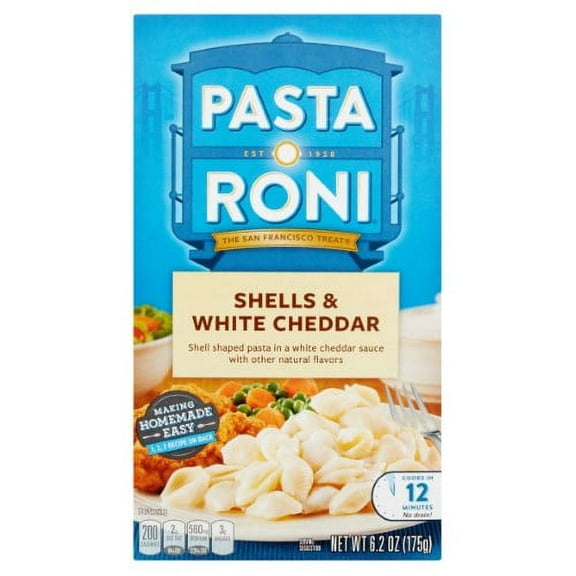 Pasta Roni Shells & White Cheddar, 6.2 Oz Box (Pack of 32)